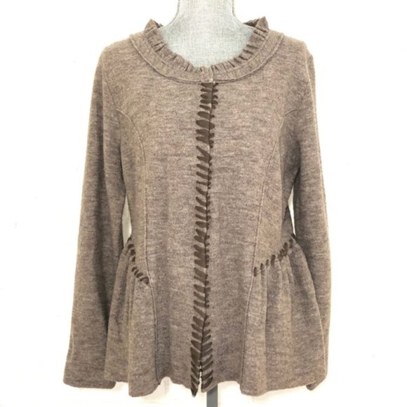 Anthropologie Jackets & Blazers - Anthropologie Brown Wool Peplum Jacket, L